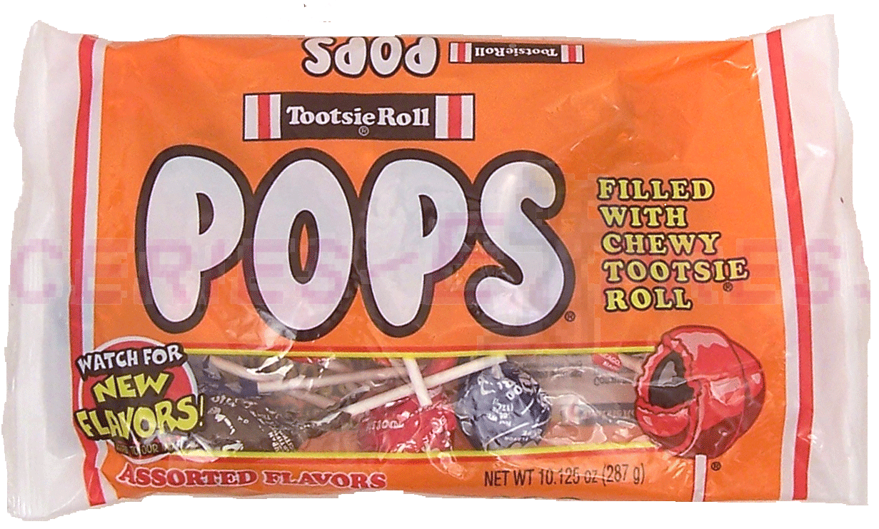 Tootsie Roll  pops filled with chewy tootsie roll, assorted flavors Full-Size Picture